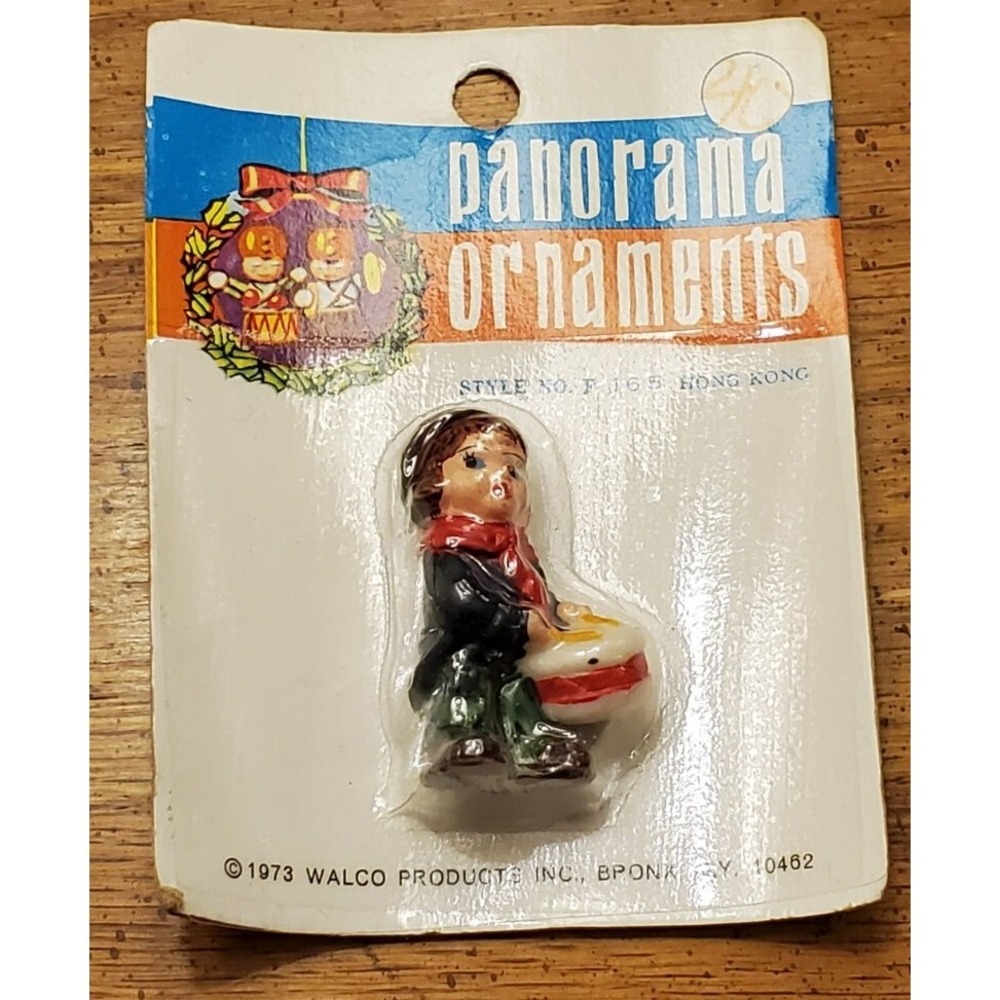 1973 Vintage Panorama Christmas Decoration Ornament Drummer Boy - New Old Stock